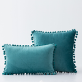 Plain hair ball sofa velvet cushion cover